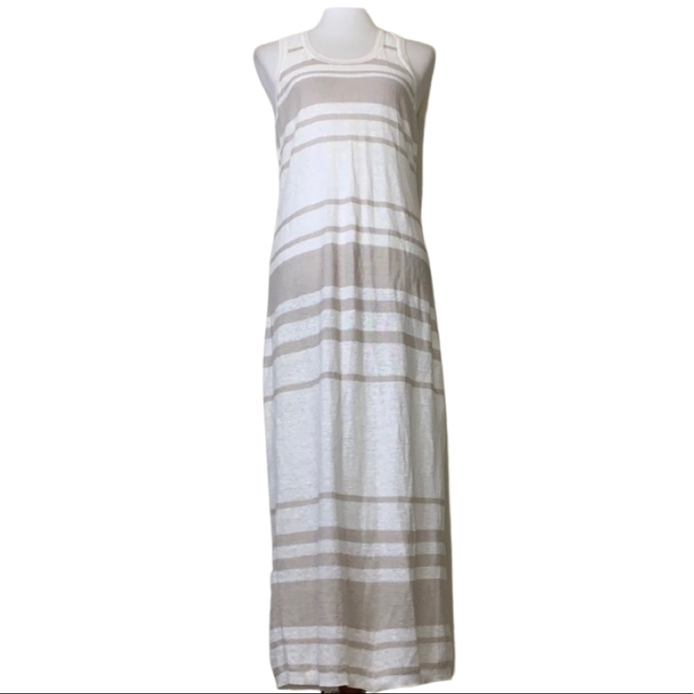 360 Sweater Striped Racerback Linen Maxi Dress M